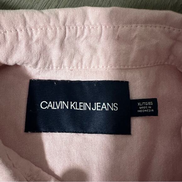 Calvin Klein Men's Light Pink Short Sleeve Button Down Shirt Size XL - Picture 5 of 8